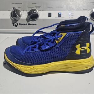 Under Armour Kids Blue and Yellow Athletic Shoes Size 4.5
